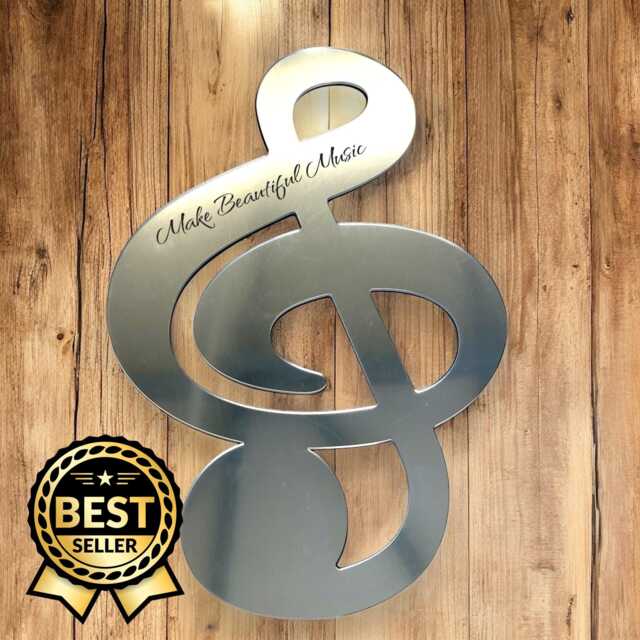 Treble Clef Mirror Custom Color Music Room Decor - image 1