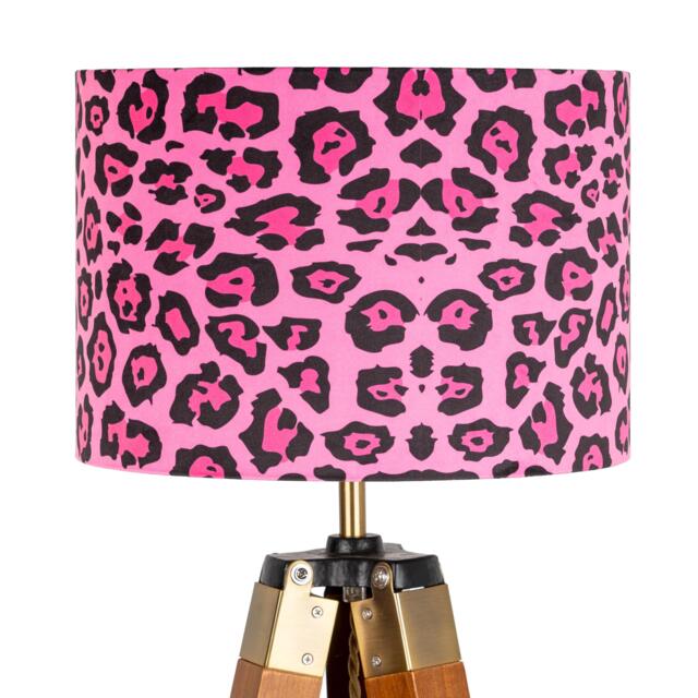 Lampshade Animal Leopard Print Velvet - Bright Pink Drum Lamp Shade 25cm 30cm 35cm 40cm 45cm Table Lamp Shade, Ceiling Shade - image 1
