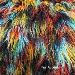 Plush Multi Color Faux Fur Throw Blanket - Mongolian Shag, Usa Made - thumbnail 3