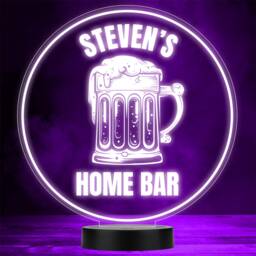 Glass Pint Tankard Circle Drinking Home Bar Man Cave Colour Change Night Light