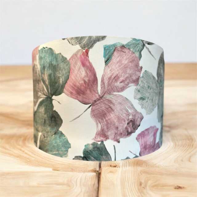 Hanalei Hibiscus, Soft Pink & Green Drum Lampshade/Pendant Shade - image 1