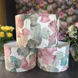 Hanalei Hibiscus, Soft Pink & Green Drum Lampshade/Pendant Shade - thumbnail 2