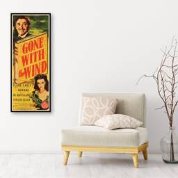 Large Wood Wall Art Gone With The Wind Poster, Fanart Cinema Poster On For This Famous Cult Movie Lover, Extra Large Canvas - thumbnail 3