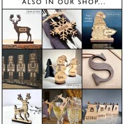 Christmas Personalised Reindeer Glass Decorations Stag Place Names - thumbnail 4