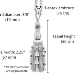 "D??copro Large Elegant Curtain & Drapery Tassel Tieback, Length 12"" - 30.5cm, Spread 30" - thumbnail 4