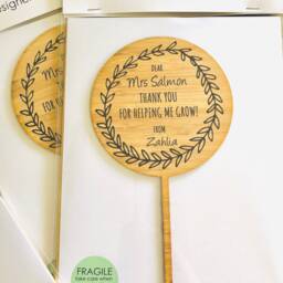 Thank You For Helping Me Grow Teachers Gift #2 - Planter Stick Plantpot Personalised School Christmas - thumbnail 2
