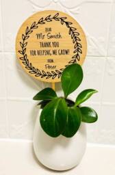 Thank You For Helping Me Grow Teachers Gift #2 - Planter Stick Plantpot Personalised School Christmas