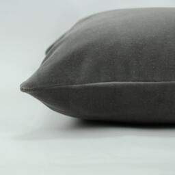 stone Grey Velvet Pillow Case Heavyweight Cotton Cushion Cover - thumbnail 3