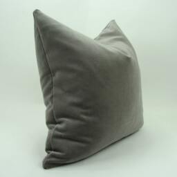 stone Grey Velvet Pillow Case Heavyweight Cotton Cushion Cover - thumbnail 2
