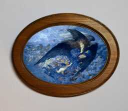 Oval Oak Framed Art Print, Edward Robert Hughes, Night With Her Train Of Stars