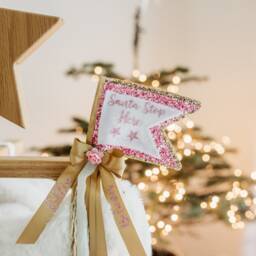 Christmas Santa Stop Here Flag, , Santa Decoration, Eve Accessories, Personalised Name Santa Flag - thumbnail 2