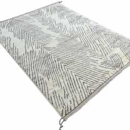 Hand-Knotted Moroccan Beni Ourain Rug, 100% Natural Wool, Modern Berber Carpet For Living Room - thumbnail 3