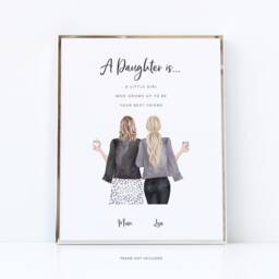 Personalised A Daughter Is Little Girl Who Grows Up To Be Your Best Friend/Printed Gift Mom Special Birthday From Mum - thumbnail 2