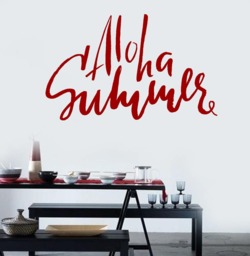Wall Vinyl Decal Aloha Summer Words Vacation Decor For Hotel Room - #2695Dn - thumbnail 1