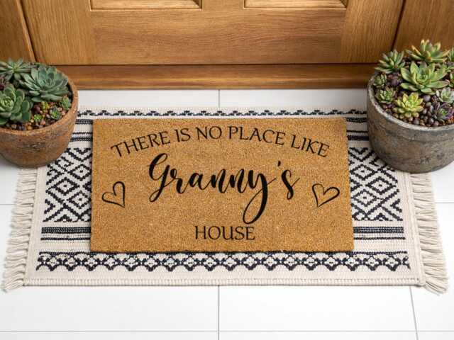 Grandparent Announcement Idea - Personalized Floor Mat New Home - image 1
