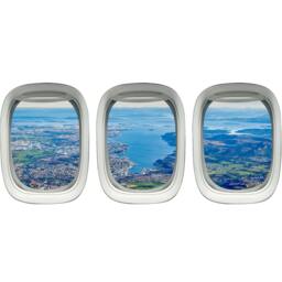 Aierial View Airplane Window Wall Decal Plane Sticker Art Aviation Decor Vwaq-Ppw6 - thumbnail 2