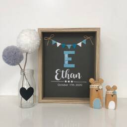 Birth Announcement, Details, Nursery Decor, Custom Order, Wall Decor, Shelf Baby Gift, Personalised Baby Gift, Newborn Gift - thumbnail 3