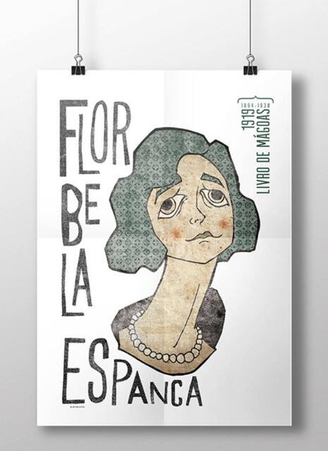 Original Portuguese Writer Florbela Spanca Wall Art Printing Poster Illustration Print Drawings Graphic Design Work Home Decor