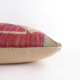 Handwoven Turkish Kilim Lumbar Pillow Bohemian Home Decor - 16x24 Inch - thumbnail 4