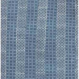 Indigo Blue Cotton Kilim Rug, Hand Block Printed Flatweave Area Boho Runner Rug With Tassels, Modern Farmhouse - thumbnail 3