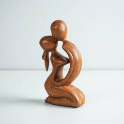 Kissing Couple Abstract Statue, Modern Art, Wood Carving, Artwork, Handmade Abstract, Wedding Decoration, Couples Gift - thumbnail 3