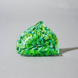 Blown Glass Business Card Or Phone Holder Green