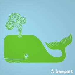 Large Whale Wall Decal, Cute Sticker, Friendly Whale, Children's Room, Bedroom Decor, Marine Life Art, Free Shipping - thumbnail 3
