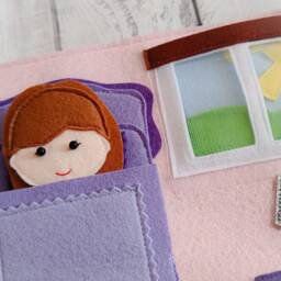 Felt Quiet Book Page Girl's Bedroom Educational Toy - thumbnail 4