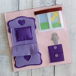 Felt Quiet Book Page Girl's Bedroom Educational Toy - thumbnail 3