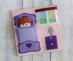 Felt Quiet Book Page Girl's Bedroom Educational Toy - thumbnail 1