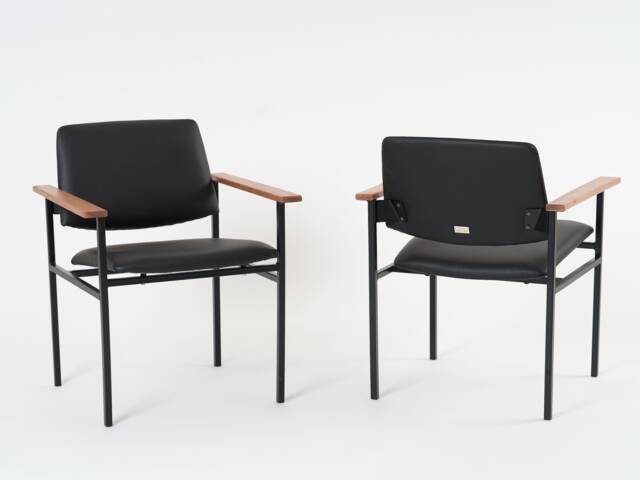 Reloved Chair . Dramatic Black - Upholstered Accent Lounge Retro Vintage Leather Modern - image 1