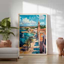 Bari Italy Poster Coastal City Travel Art Print - thumbnail 2