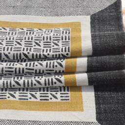 Hand Block Printed Cotton Rug Bohemian Area Rug - thumbnail 2