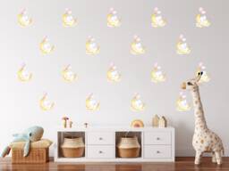 Sleeping Elephant Moon Wall Decal Nursery Decor Sticker - thumbnail 1