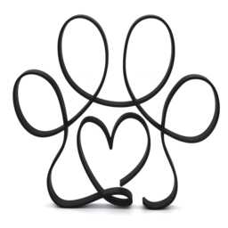 Animal Paw & Love Heart Sculpture Desk Shelf Art - Minimalist Modern Display Decor - thumbnail 4