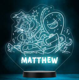 Pirate Ship Octopus Sailor Personalised Gift Colour Change Lamp Night Light - thumbnail 1