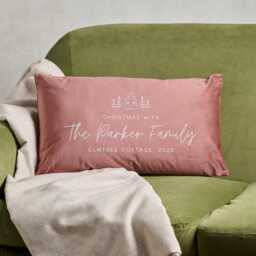Personalised Family Christmas Velvet Cushion - Custom Decor Gift For Families
