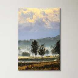 Mountain Golf Course 3 Panel Split Canvas Wall Art Scenic Landscape Painting Clubhouse Decor Oil Framed Home - thumbnail 4