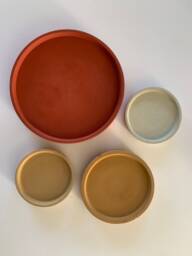 Minimalist Concrete Plant Saucer Boho Desert Style