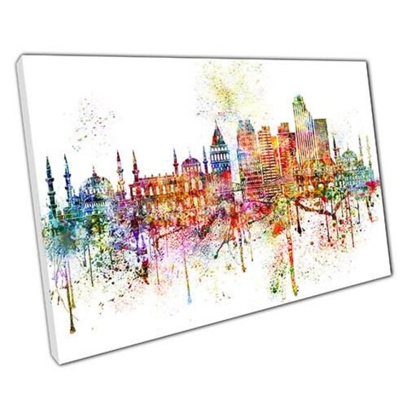 Vibrant Istanbul Skyline Canvas Iconic Turkish Cityscape Art For Home & Office Wall Decor - image 1