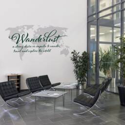 Wanderlust World Map Wall Decal Large, Travel Decor, Vinyl Sticker, Art, Lover Gift, Office Skuwlust - thumbnail 4
