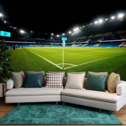 Manchester City Full Wall Mural - Night Time Corner Flag Stadium Art - thumbnail 1