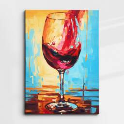 Wine Glass Drink Abstract Oil Painting Dripping Wall Art Framed Canvas Poster Print Home Kitchen Office Room Decor Gift Idea For Her - thumbnail 3