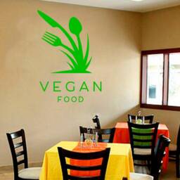 Vegan Restaurant Wall Decal Removable Vinyl Leaf Sticker 1847 - thumbnail 1