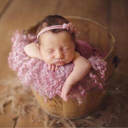 Curly Felt Layer, Newborn Photo Props, Pink Wool Blanket, Baby Basket Filler, Sheepskin Rug - thumbnail 2