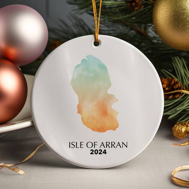 Isle Of Arran Scotland Personalised Christmas Tree Ornament Decoration Gift Present Xmas Bauble Festive Decor Holiday Custom - image 1