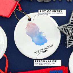 Isle Of Arran Scotland Personalised Christmas Tree Ornament Decoration Gift Present Xmas Bauble Festive Decor Holiday Custom - thumbnail 2