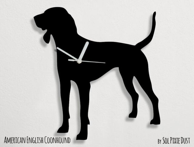 American English Coonhound Dog - Wall Clock Silhouette - image 1
