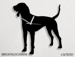 American English Coonhound Dog - Wall Clock Silhouette - thumbnail 1