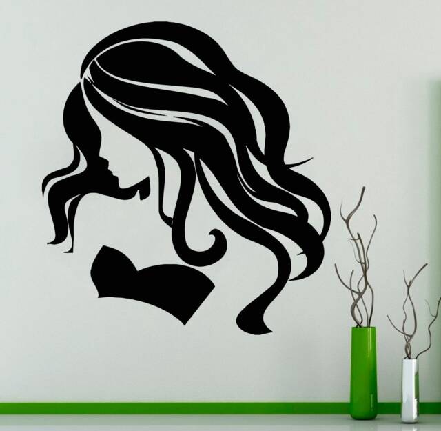 Woman Face Vinyl Wall Decal Beauty Salon Decor T109 - image 1